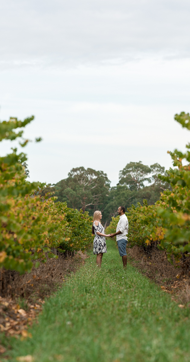 engagement photography - Sharna and Vander in Adelaide vineyards