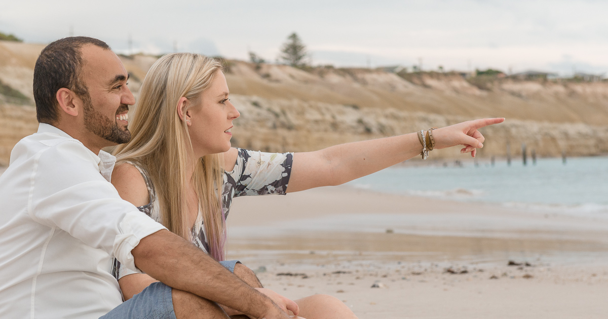 Engagement photography with Sharna and Vander at port willunga