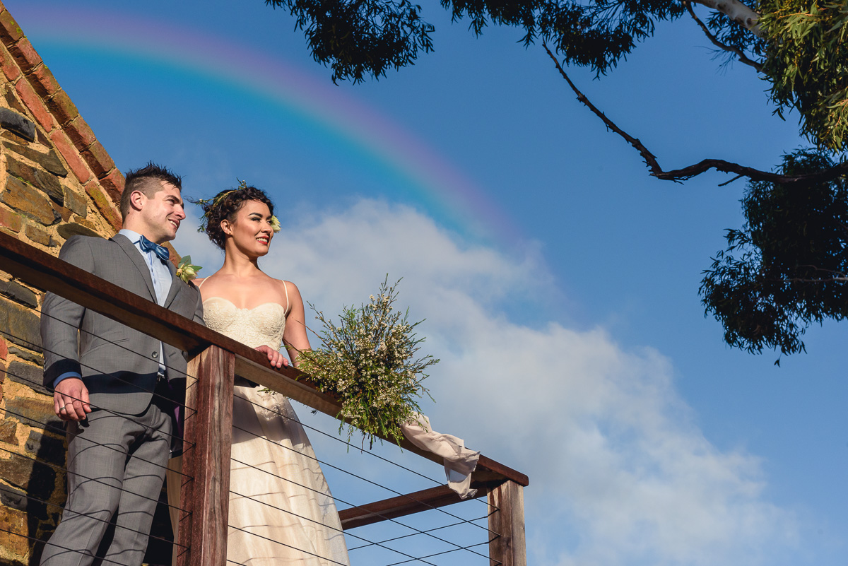 Rainbow wedding day in South Australia