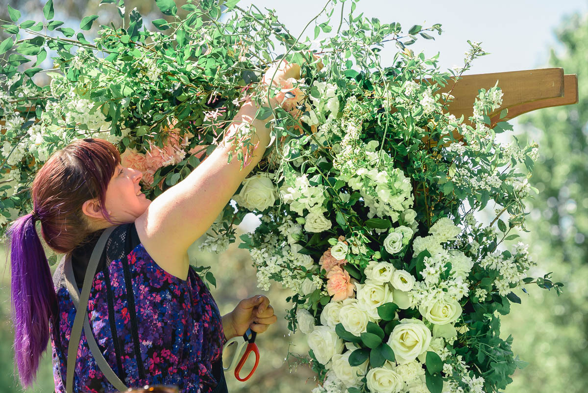 bella in bloom creating a wedding arbour