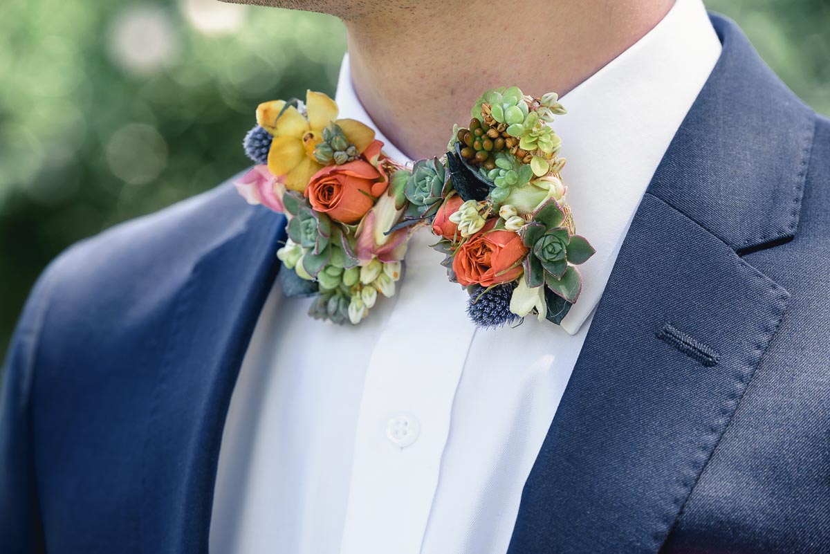 unique floral bow tie shot at collingrove homestead