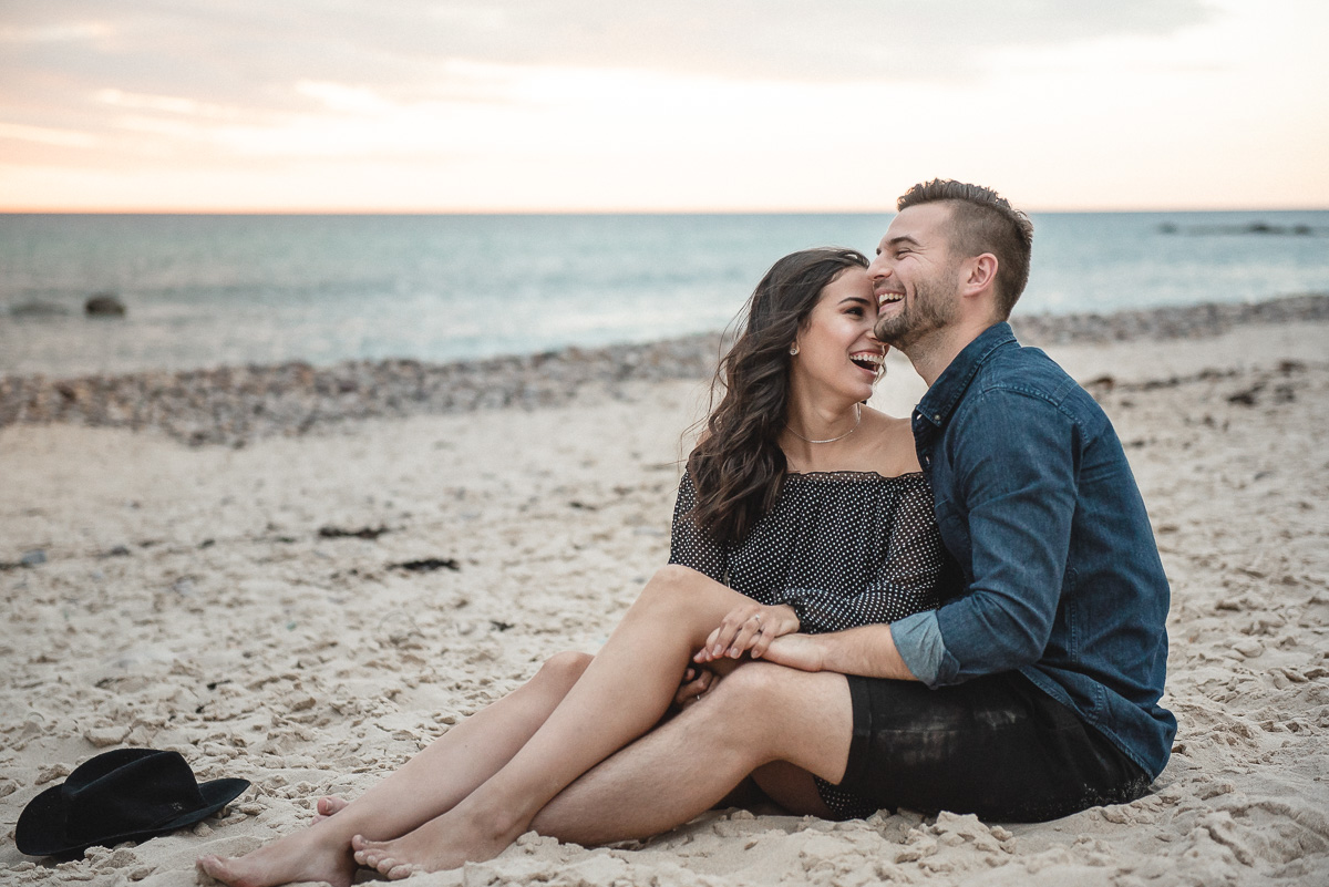 couple sitting on Hallett Cove Beach