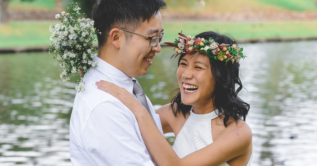 pre wedding photo of couple in love