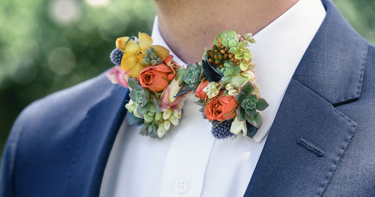 Adelaide wedding florist bella in bloom floral bow tie