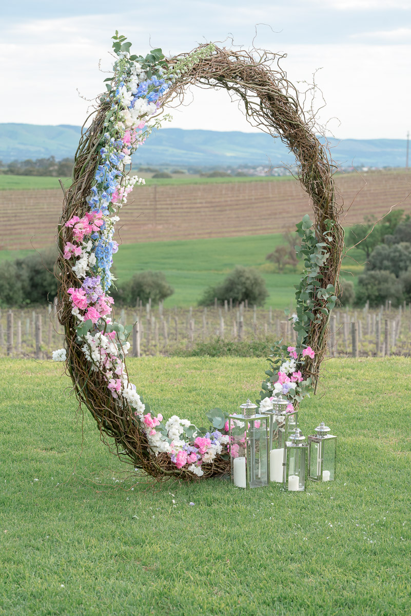 round wedding arbour at same sex wedding