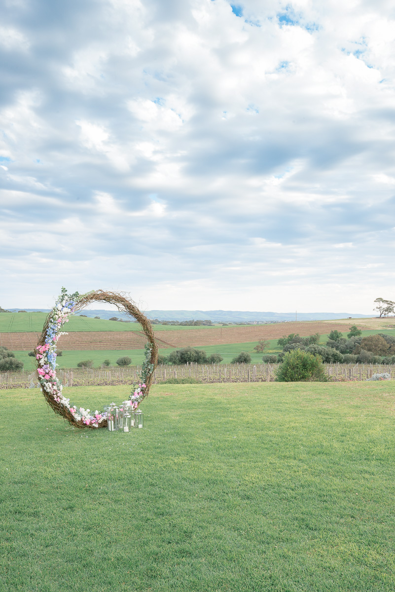 circular arbour at same sex wedding in Mclaren vale