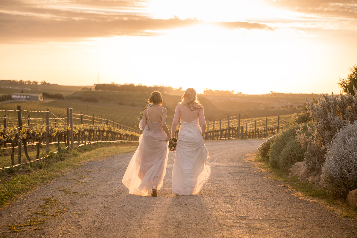 two brides choosing a wedding photographer