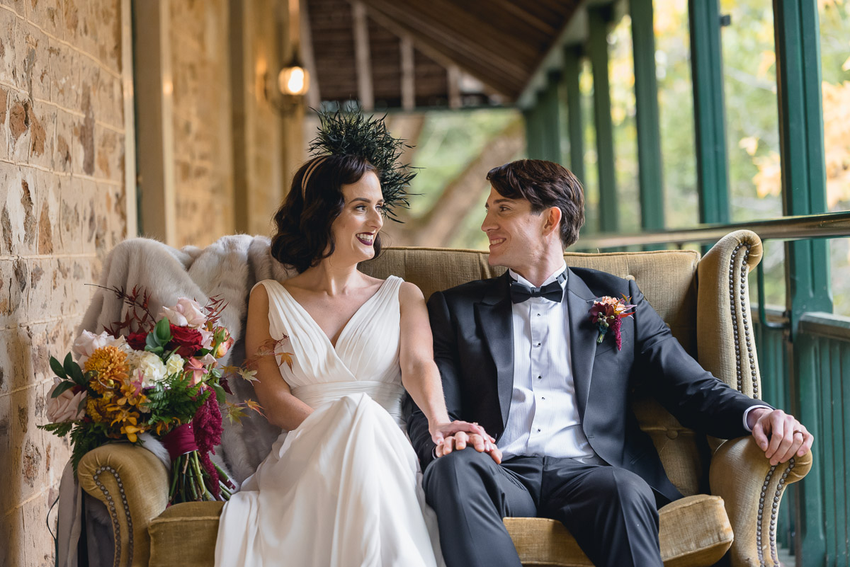 adelaide bride and groom at vintage wedding