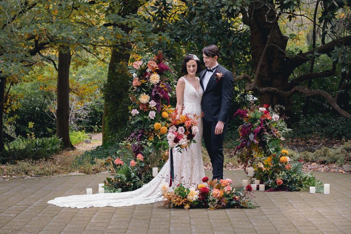 autumn wedding ceremony set up