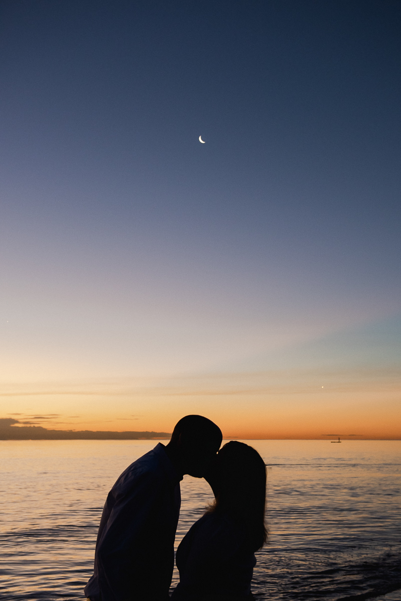 sunset kisses in love at grange beach