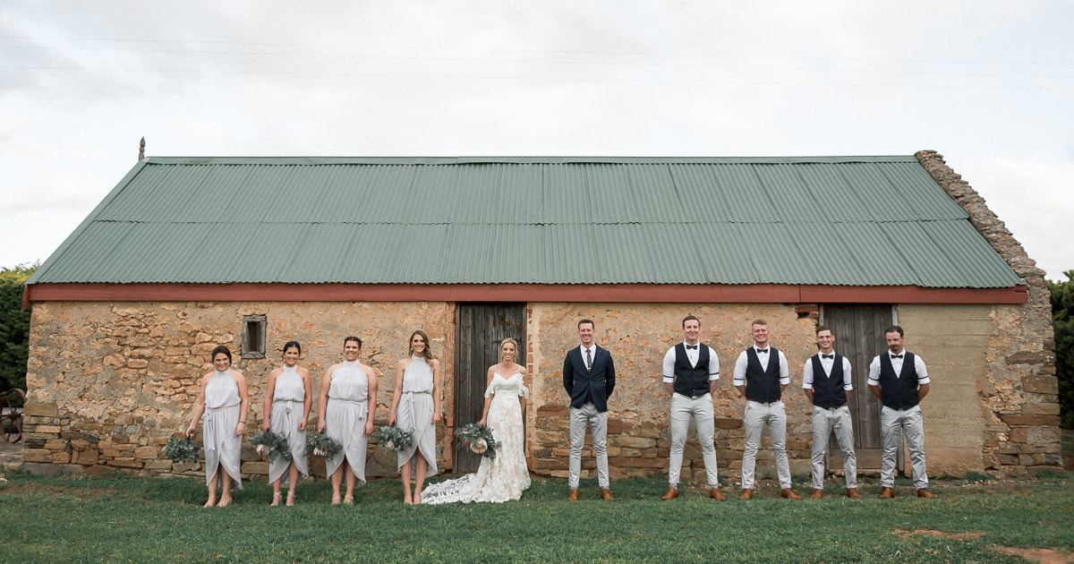 Bridal party by Barossa Valley Wedding Photographer Wilson and Lewis Photography