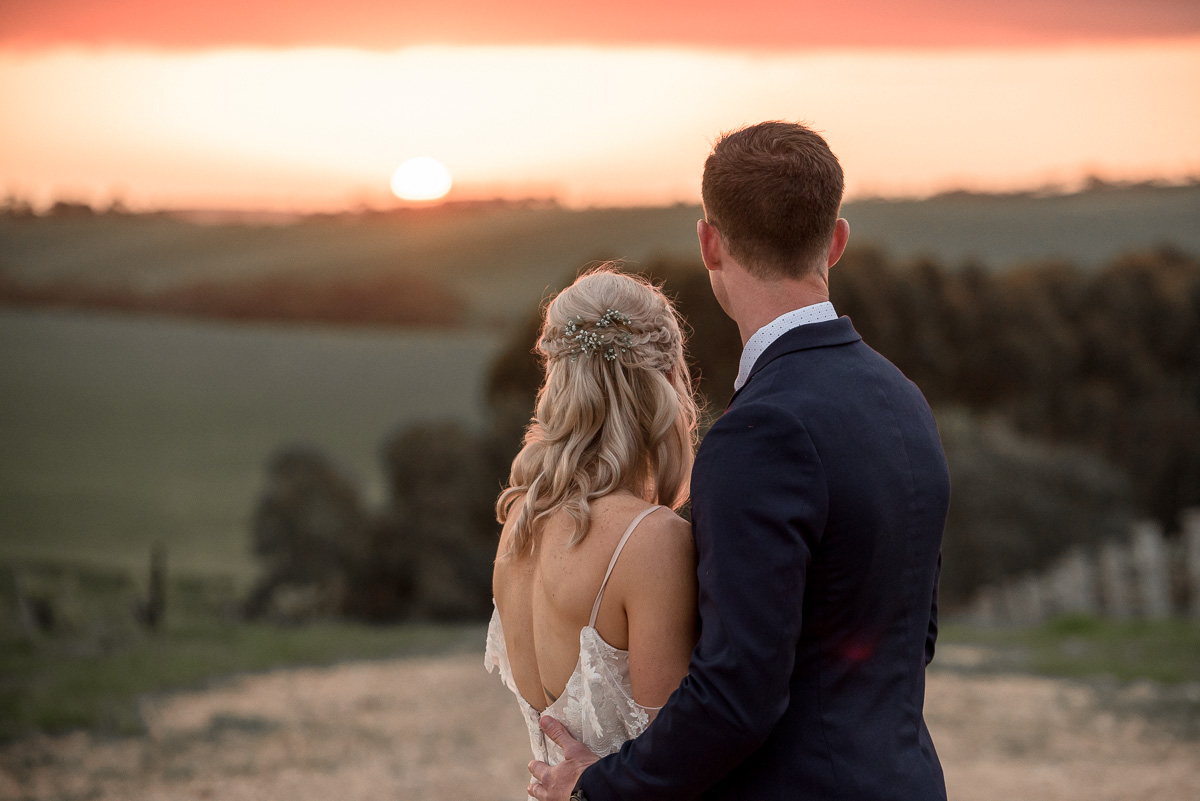 wedding photography of sunset in the Barossa Valley