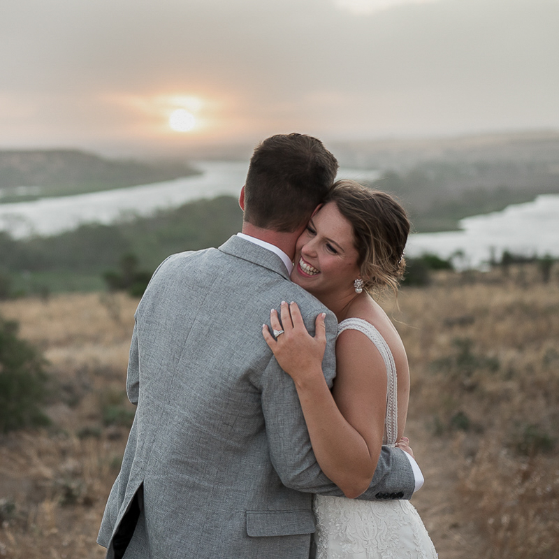 Creative wedding photography at sunset in Adelaide