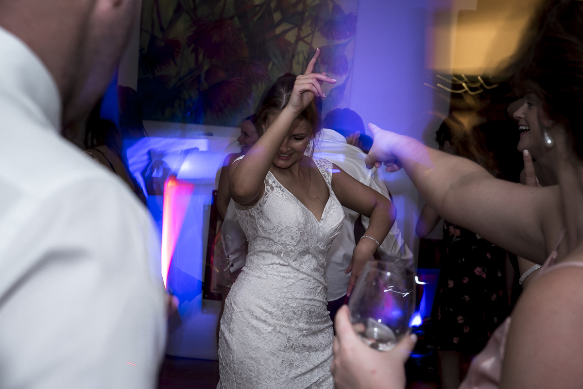 bride dancing at wedding Adelaide by Wilson & Lewis Photography