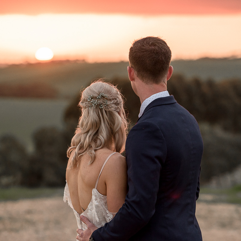 Sunset portrait at micro wedding - wilson and lewis photography