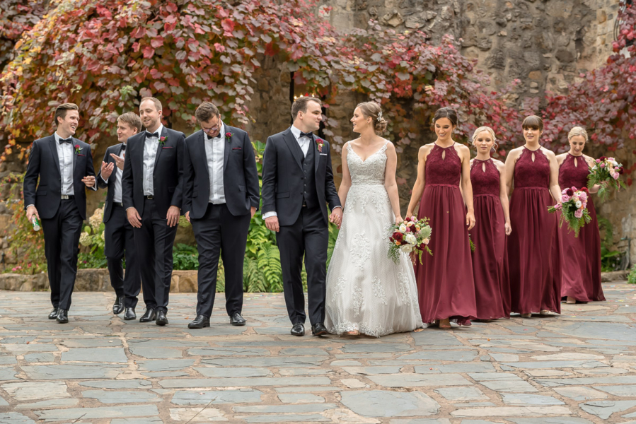bridal party at adelaide hills wedding at the manor basket range
