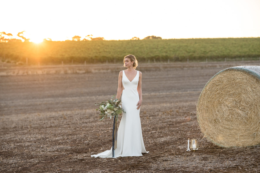 sunset wedding photo in McLaren vale, Adelaide