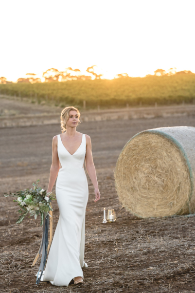 sunset wedding photo in McLaren vale, Adelaide