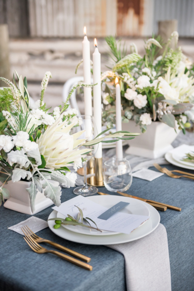 Wedding table set up for Love Cherish Adore