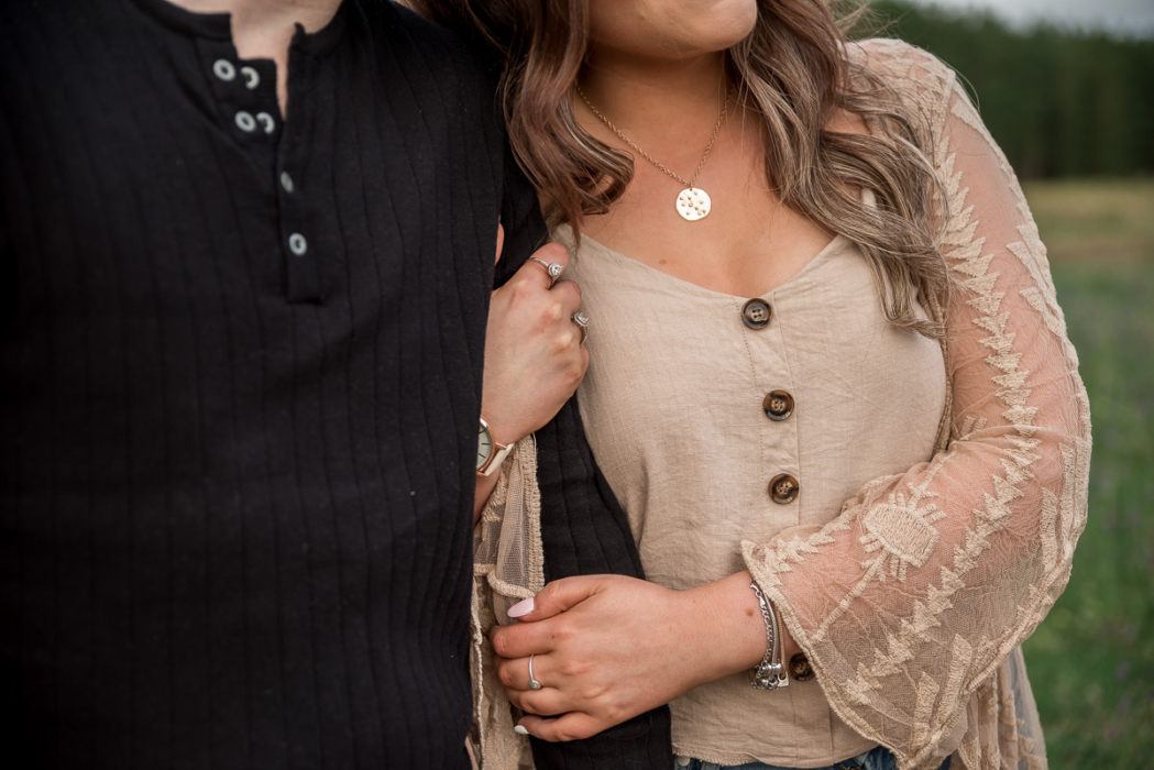 couple have hug by Adelaide engagement photographer Wilson and Lewis Photography