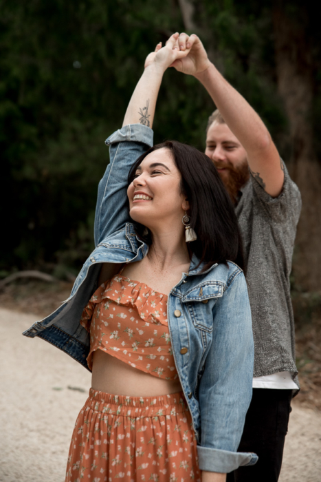 engaged couple having fun with Adelaide Engagement Photography by Wilson & Lewis Photography