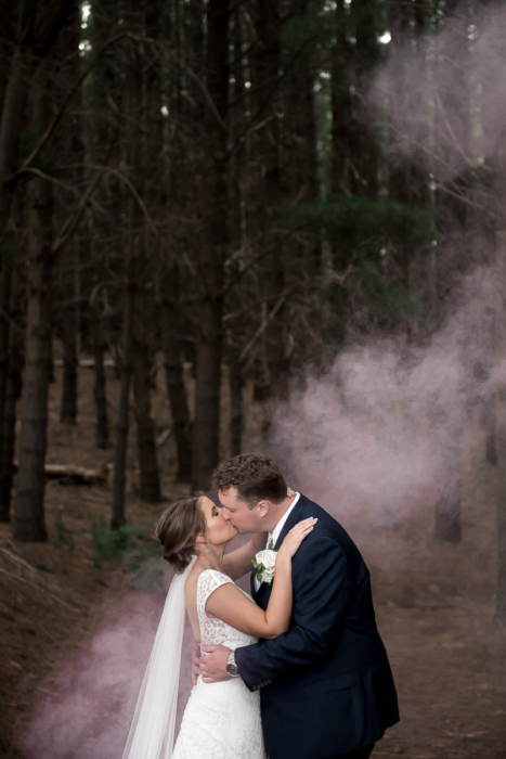 Smoke used in wedding photo by Adelaide Wedding photographer Wilson and Lewis Photography
