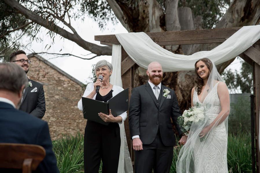 The wedding ceremony begins
